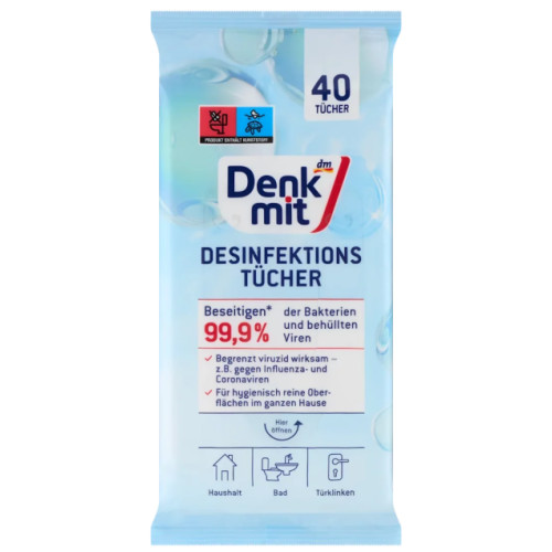 Салфетки для дезинфекции и гигиены Denkmit 40 шт